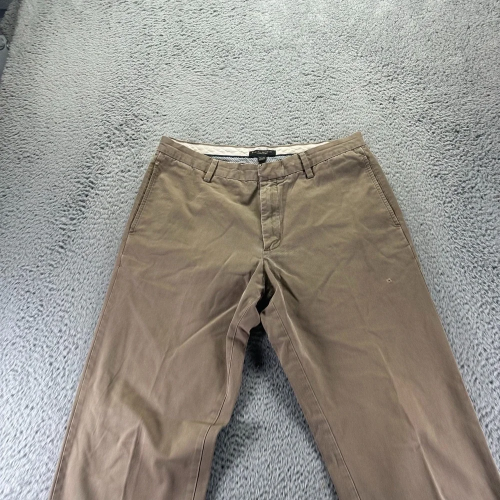 Banana Republic‎ Gavin Pant Mens 33x34 Brown Cotton Chino Straight Preppy Career